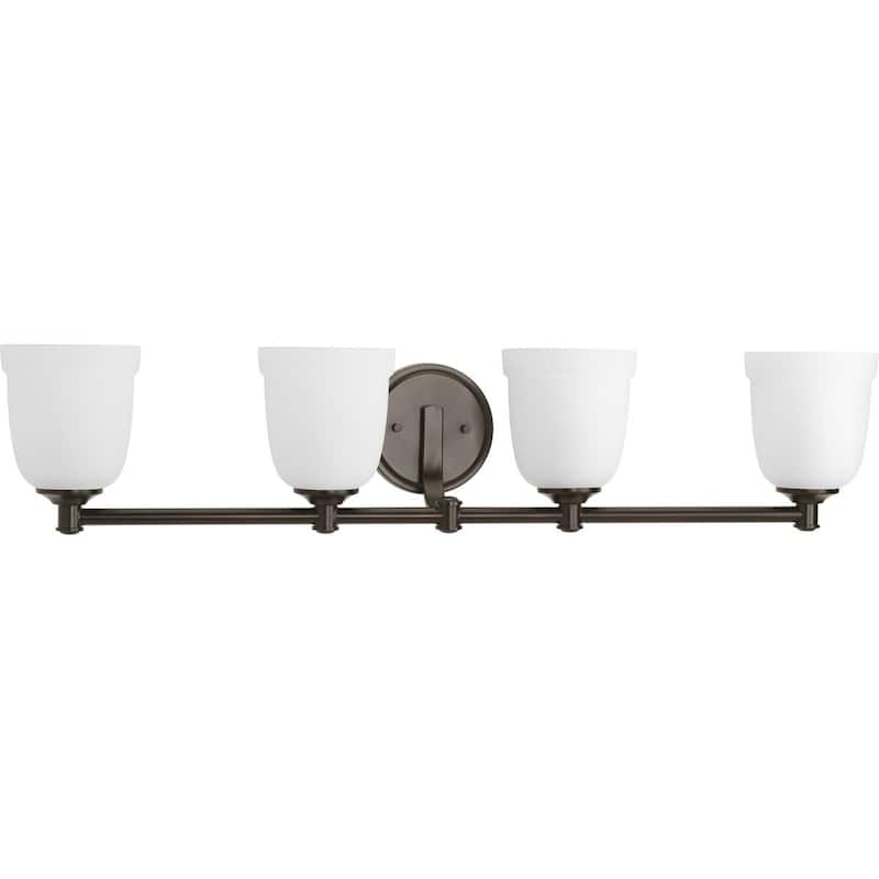 Topsail Collection 4-Light Antique Bronze Etched Parchment Glass Coastal Bath Vanity Light