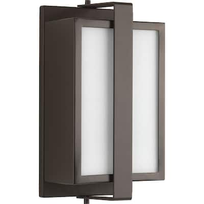 Diverge Collection 1-Light Architectural Bronze Wall Lantern