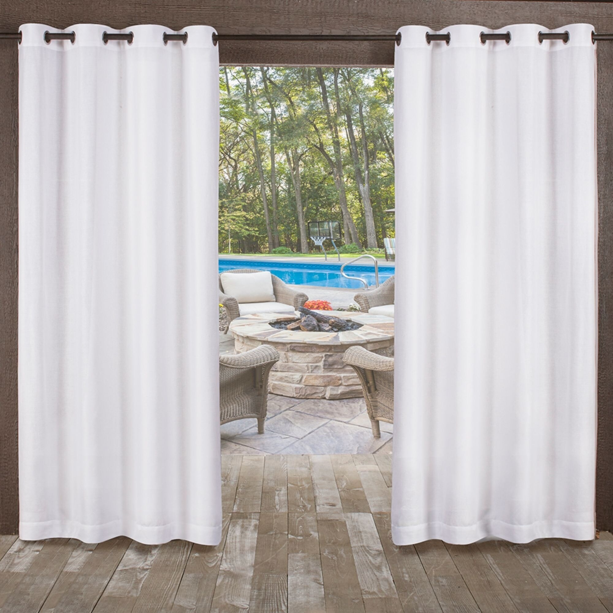 Shop Ati Home Miami Indoor Outdoor Grommet Top Curtain Panel Pair
