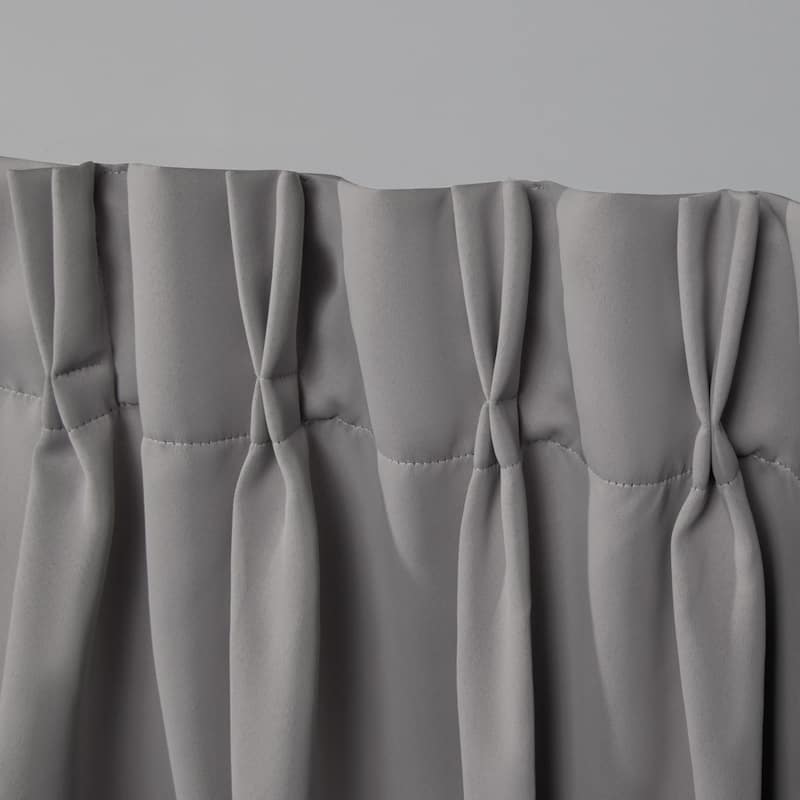 ATI Home Sateen Twill Woven Room Darkening Blackout Pinch Pleat/Hidden Tab Top Curtain Panel Pair