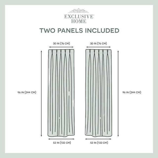 ATI Home Sateen Twill Woven Room Darkening Blackout Pinch Pleat/Hidden Tab Top Curtain Panel Pair