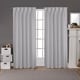 preview thumbnail 17 of 61, ATI Home Sateen Twill Woven Room Darkening Blackout Pinch Pleat/Hidden Tab Top Curtain Panel Pair 52X63 - Silver