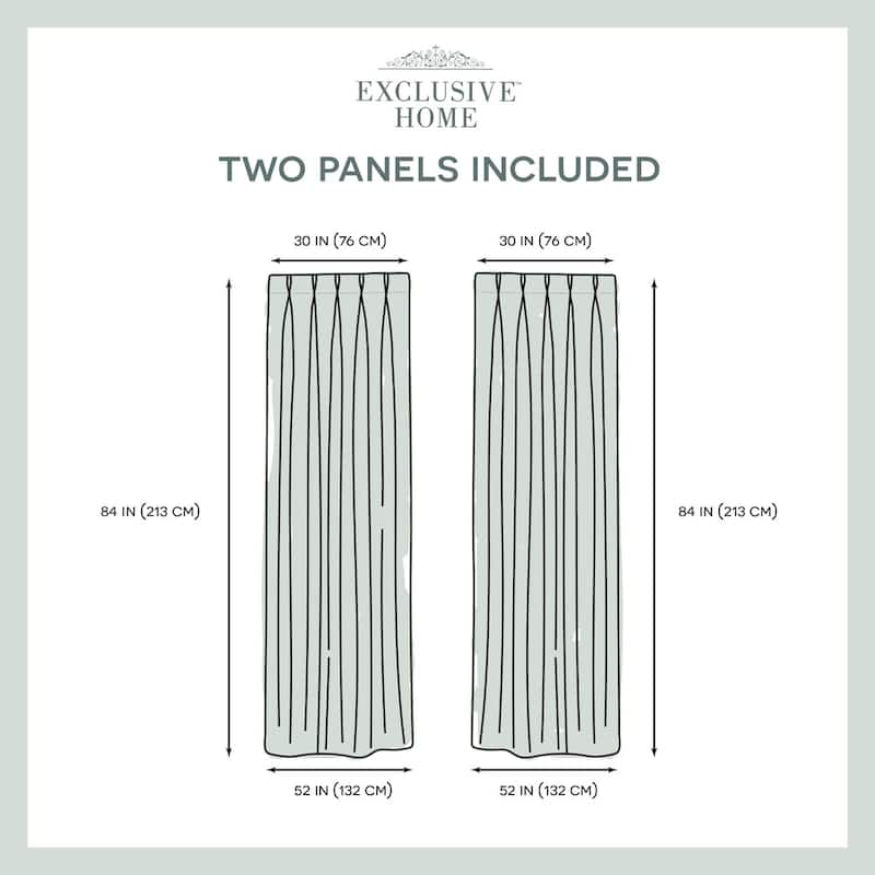ATI Home Sateen Twill Woven Room Darkening Blackout Pinch Pleat/Hidden Tab Top Curtain Panel Pair