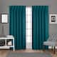 ATI Home Sateen Twill Woven Room Darkening Blackout Pinch Pleat/Hidden Tab Top Curtain Panel Pair - 52x84 - Teal