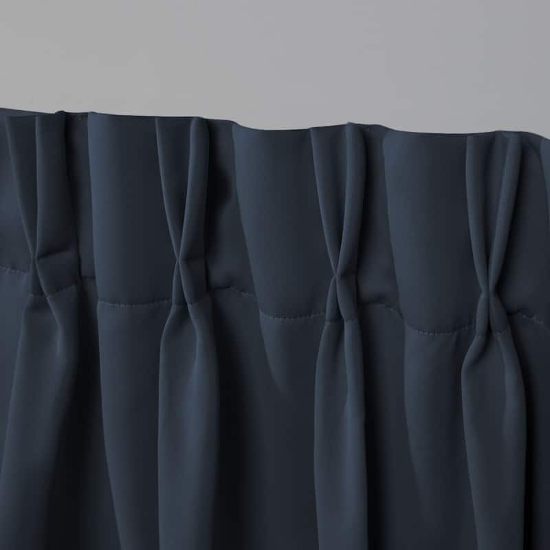 ATI Home Sateen Twill Woven Room Darkening Blackout Pinch Pleat/Hidden Tab Top Curtain Panel Pair