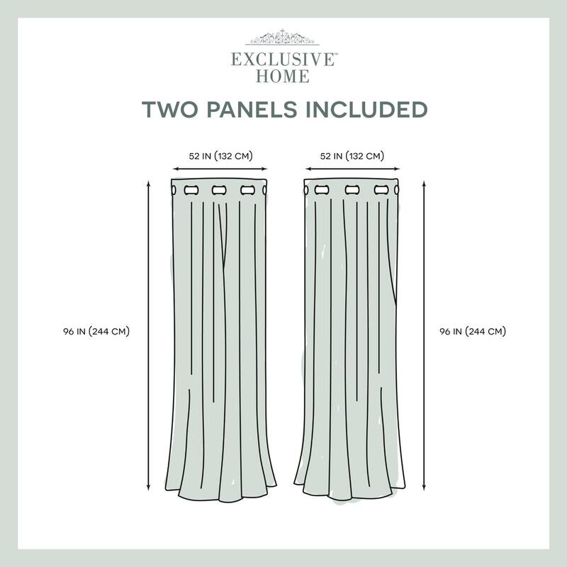 ATI Home Oxford Textured Sateen Room Darkening Blackout Grommet Top Curtain Panel Pair