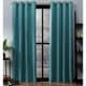 preview thumbnail 33 of 39, ATI Home Oxford Textured Sateen Room Darkening Blackout Grommet Top Curtain Panel Pair 52X63 - Teal