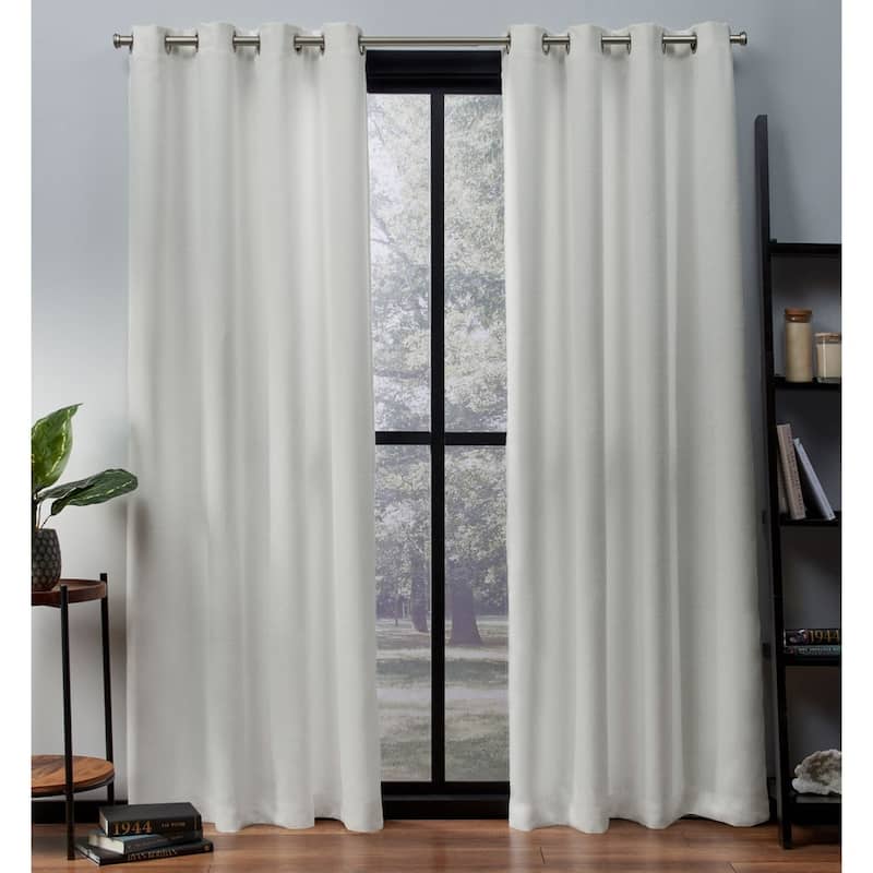 ATI Home Oxford Textured Sateen Room Darkening Blackout Grommet Top Curtain Panel Pair - 52x108 - Vanilla