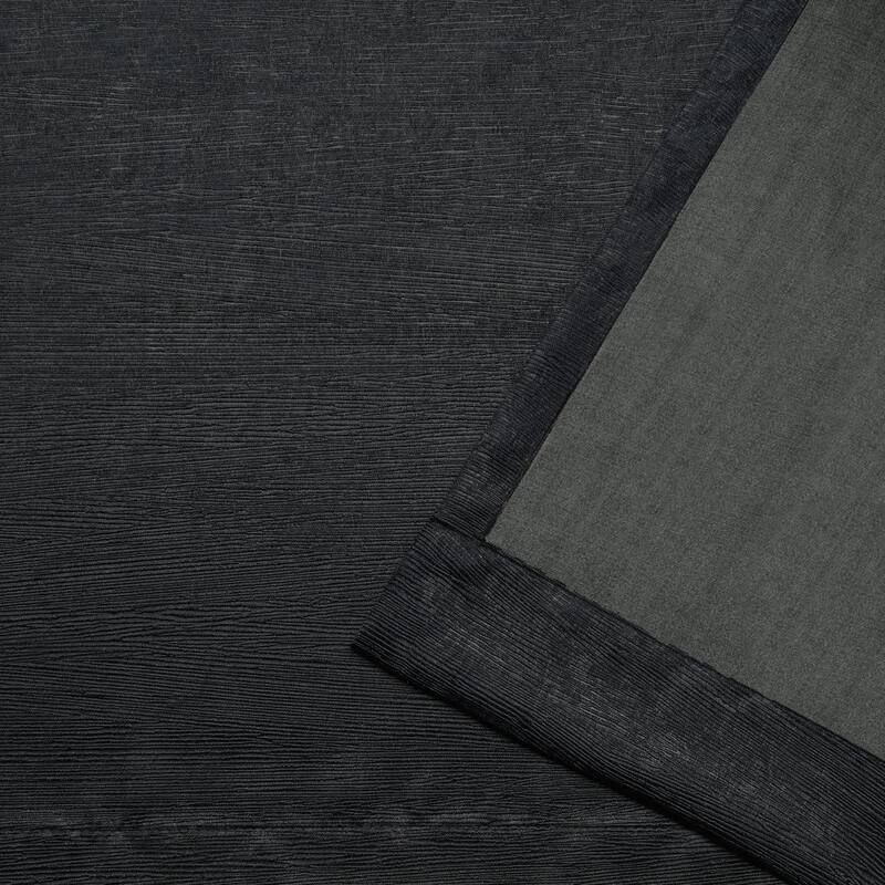 ATI Home Oxford Textured Sateen Room Darkening Blackout Grommet Top Curtain Panel Pair