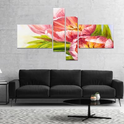 Designart "Tulips Flowers" Floral Art Canvas Print - Pink