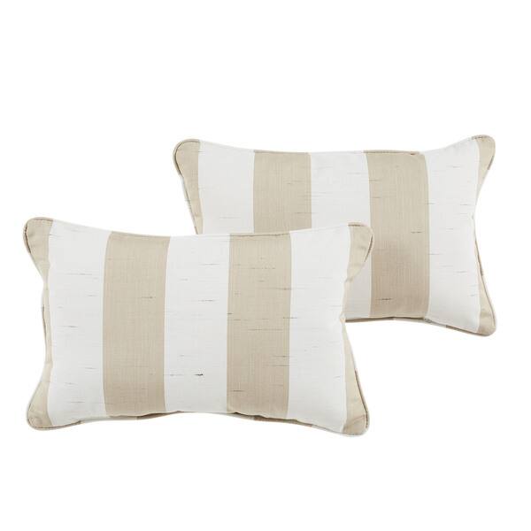 Shop Leates Sunbrella Decade Sand Indoor Outdoor 12 X 24 Inch Corded Pillow Set Overstock 16928118