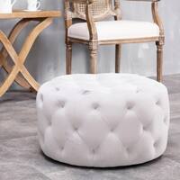 Warehouse of Tiffany Meerna 24-inch Round Tufted Padded Ottoman (Optional Colors)