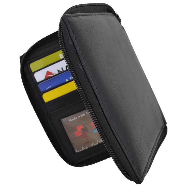 Shop Swiss Marshal RFID Blocking Men&#39;s Premium Soft Leather Zippered ID Wallet - Free Shipping ...
