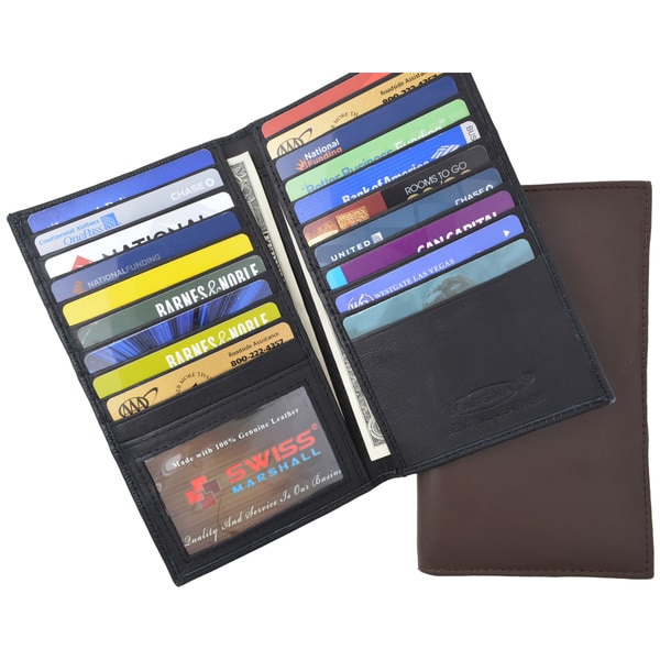 New Slim Tall Credit Card ID Holder Genuine Leather Wallet Tan Mens by Marshal