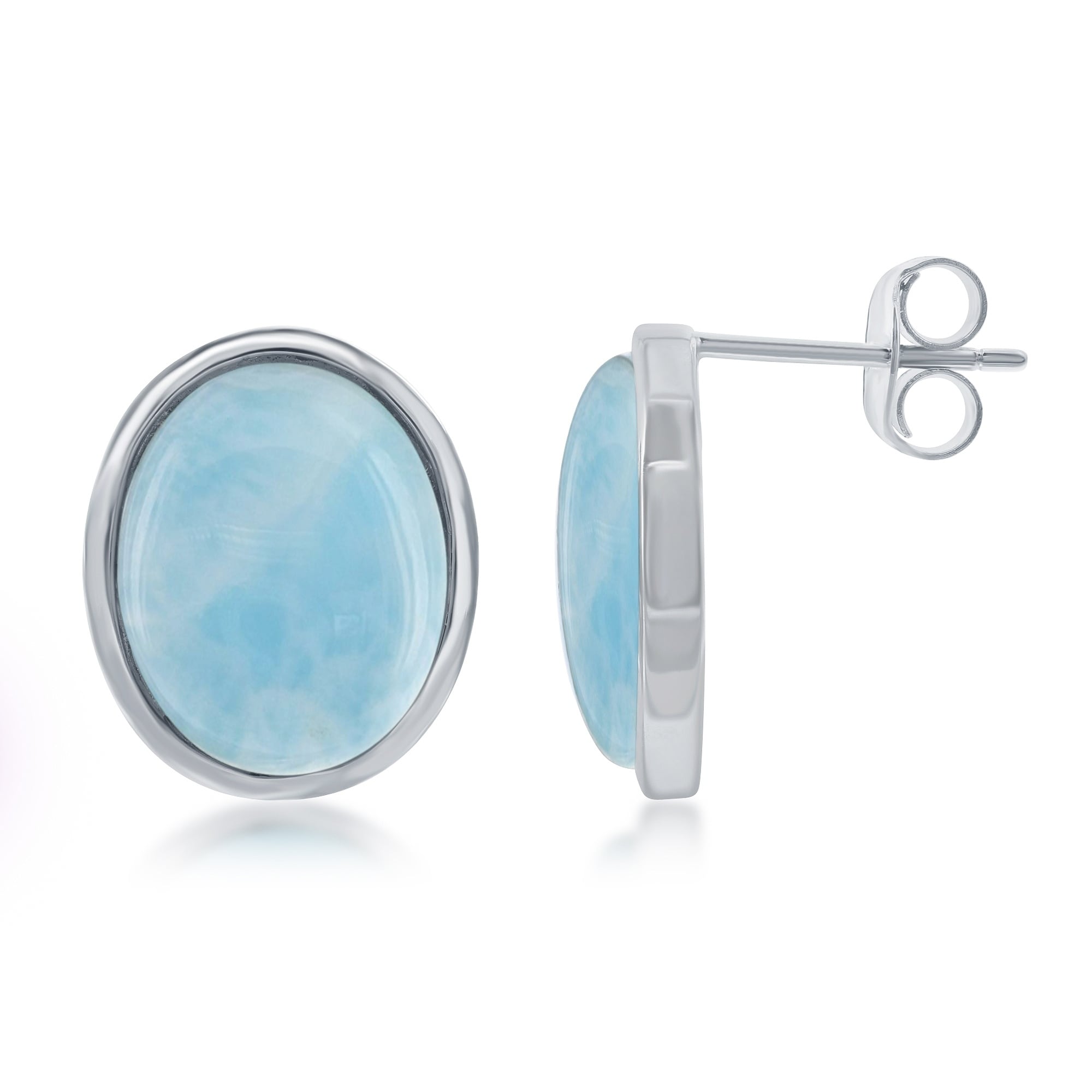 Necklace .925 Sterling Silver Genuine Larimar Set Ring Promotion Earrings