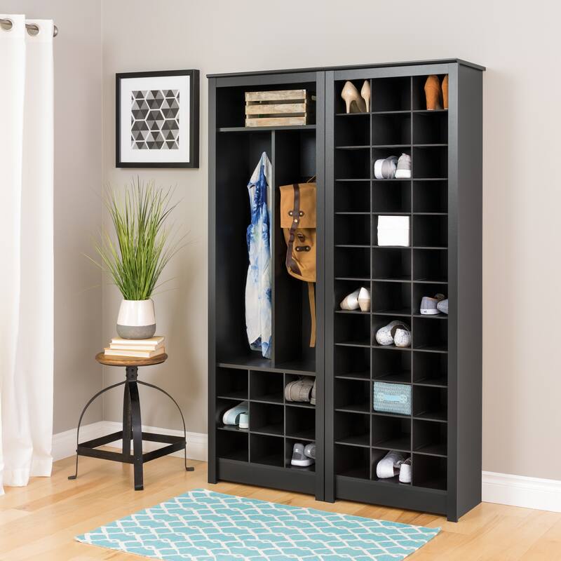 Porch & Den Hewitt Black Space-Saving Shoe Storage Cabinet