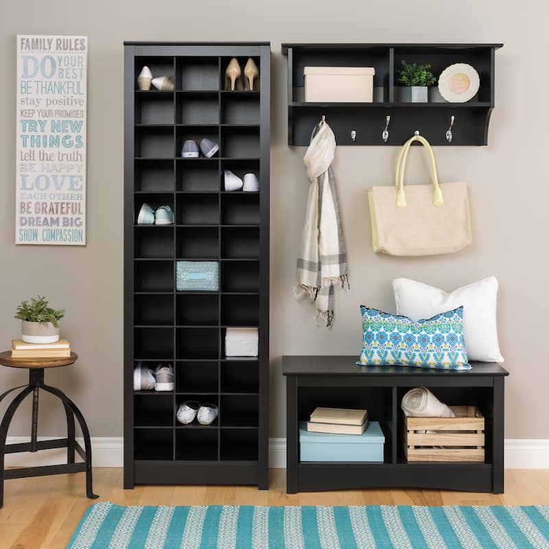 Porch & Den Hewitt Black Space-Saving Shoe Storage Cabinet