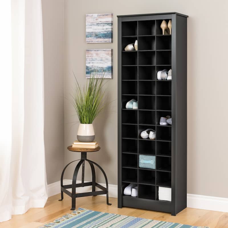 Porch & Den Hewitt Black Space-Saving Shoe Storage Cabinet