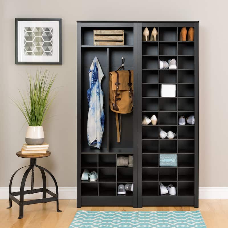 Porch & Den Hewitt Black Space-Saving Shoe Storage Cabinet - Black