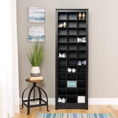 Porch & Den Hewitt Black Space-Saving Shoe Storage Cabinet