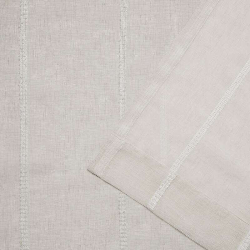 ATI Home Santos Embellished Sheer Rod Pocket Top Curtain Panel Pair