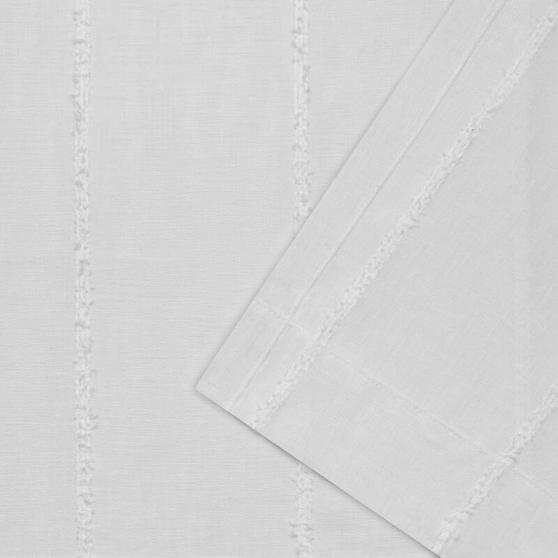 ATI Home Santos Embellished Sheer Rod Pocket Top Curtain Panel Pair