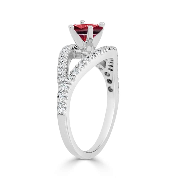 Auriya 14k Gold 2/5ct Ruby and 1/3ct TDW Diamond Modern Engagement Ring