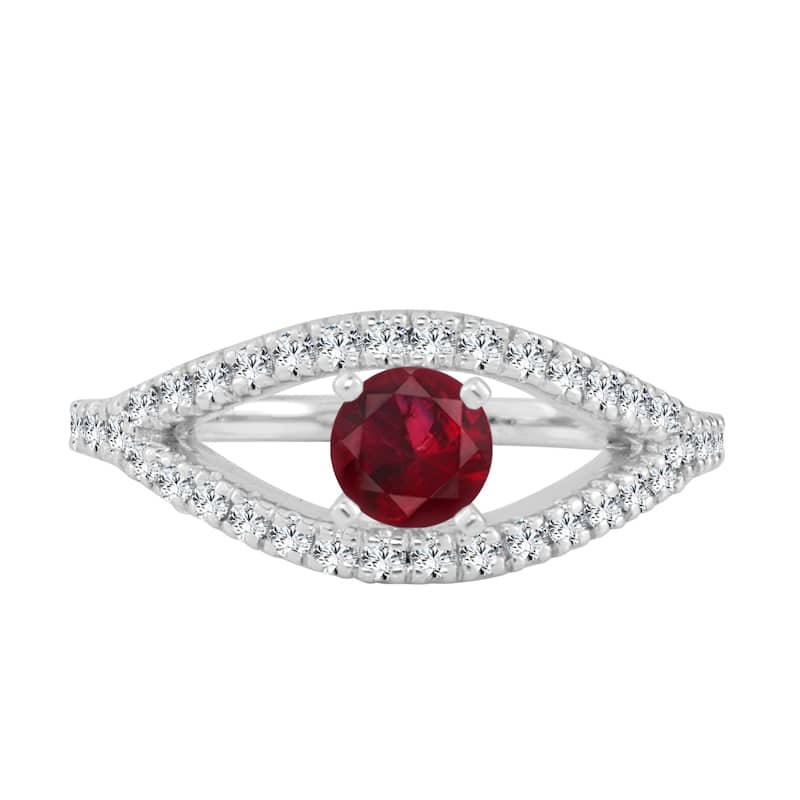 Auriya 14k Gold 2/5ct Ruby and 1/3ct TDW Diamond Modern Engagement Ring