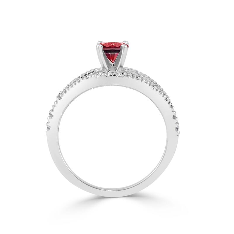 Auriya 14k Gold 2/5ct Ruby and 1/3ct TDW Diamond Modern Engagement Ring