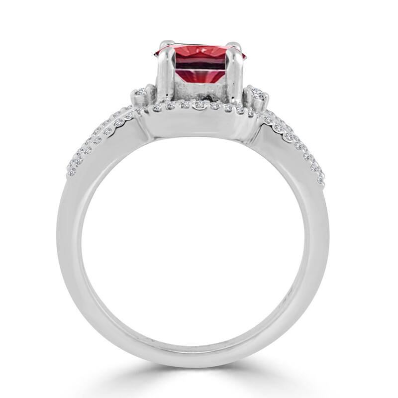 Auriya 14k Gold 1ct Ruby and 1/5ct TDW Round Halo Diamond Engagement Ring
