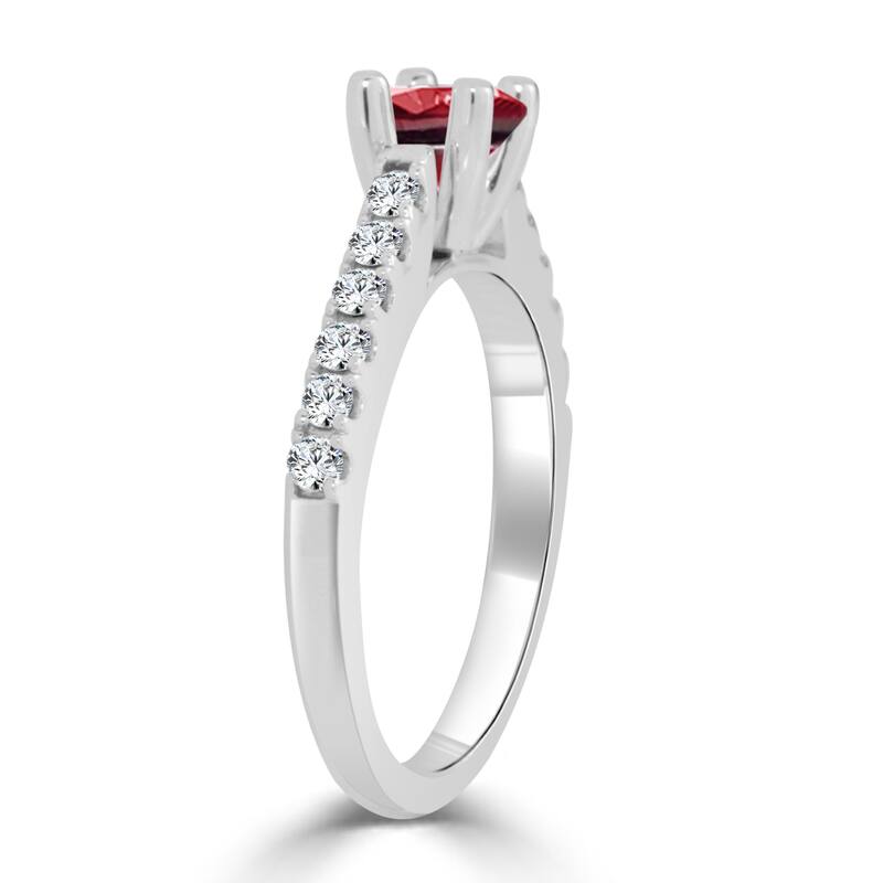 Auriya 14k Gold 1/2ct Ruby and 1/3ct TDW Round Diamond Engagement Ring
