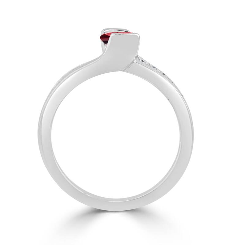 Auriya 14k Gold 1/3ct Ruby and 1/6ct TDW Round Tension Diamond Engagement Ring