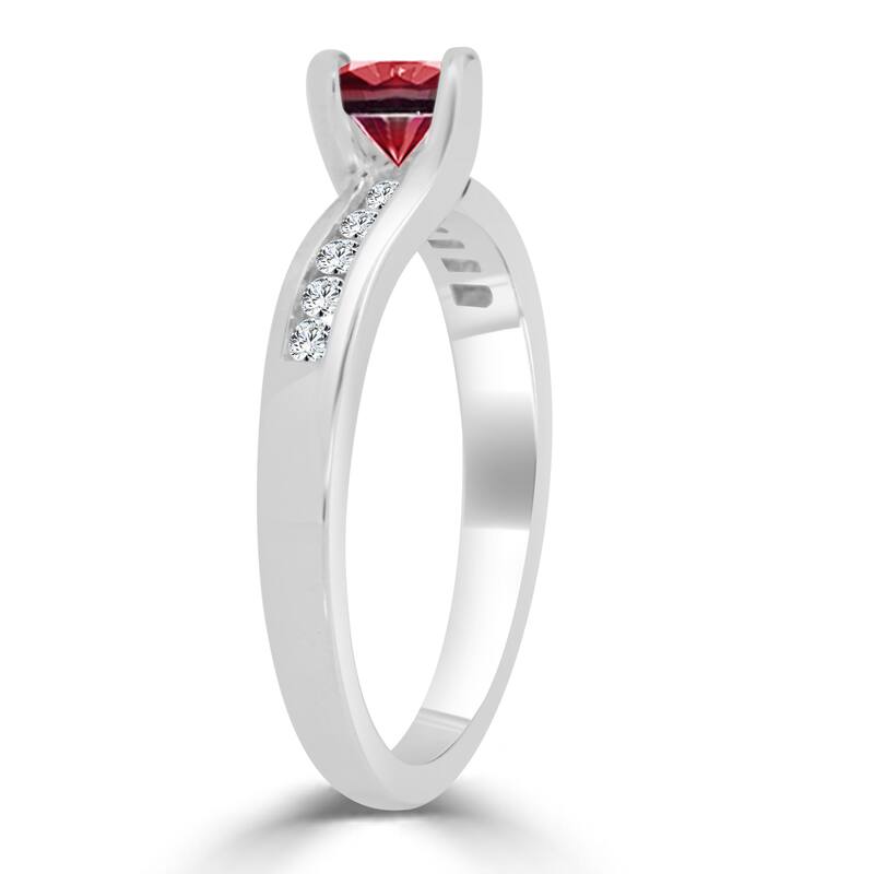 Auriya 14k Gold 1/3ct Ruby and 1/6ct TDW Round Tension Diamond Engagement Ring