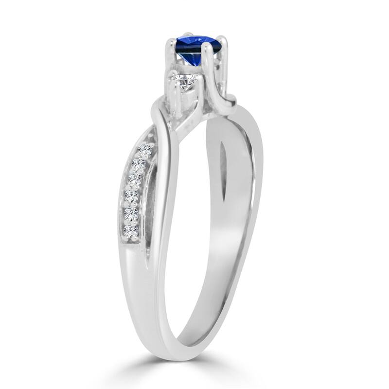 Auriya 14k Gold 1/5ct Sapphire 3-Stone Diamond Engagement Ring 1/6cttw H-I, I1-I2