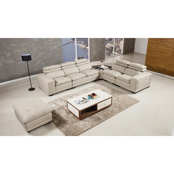 American Eagle 6-piece Italian Leather Sectional w/ Bluetooth Speaker - Overstock - 16930642