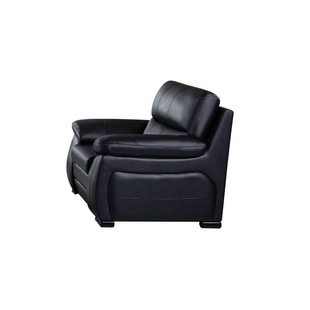 Shop American Eagle Modern Black Italian Leather Pillow Top