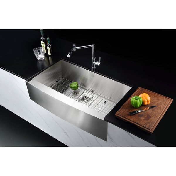 Elysian 32 Inch Farmhouse Single Basin Stainless Steel Kitchen Elysian 32 Inch Farmhouse Single Basin Stainless Steel Kitchen Sink In Brushed Satin