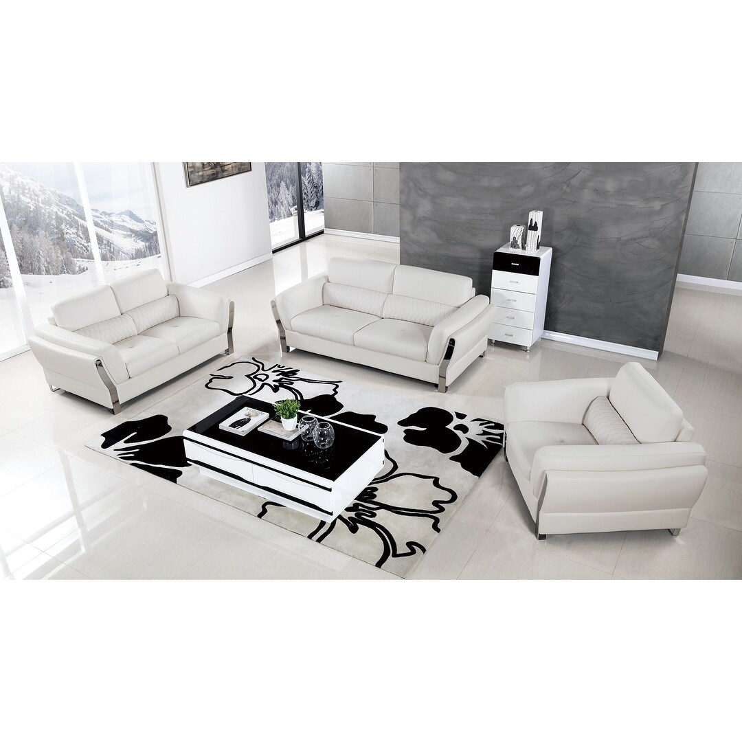 Shop American Eagle Modern White Microfiber Leather Living Room