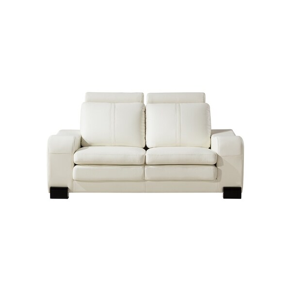 Shop American Eagle Modern Ivory Bonded Leather Loveseat with Ottoman ...