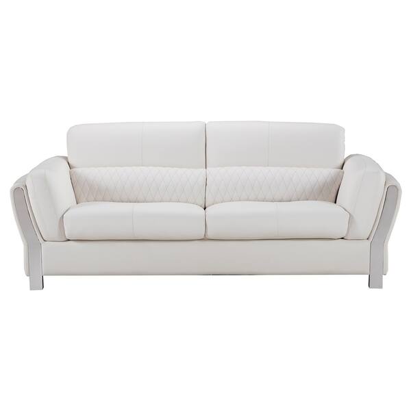 American Eagle Contemporary 3 Piece White Bonded Leather Sofa 3 Piece White Bonded Leather Sofa
