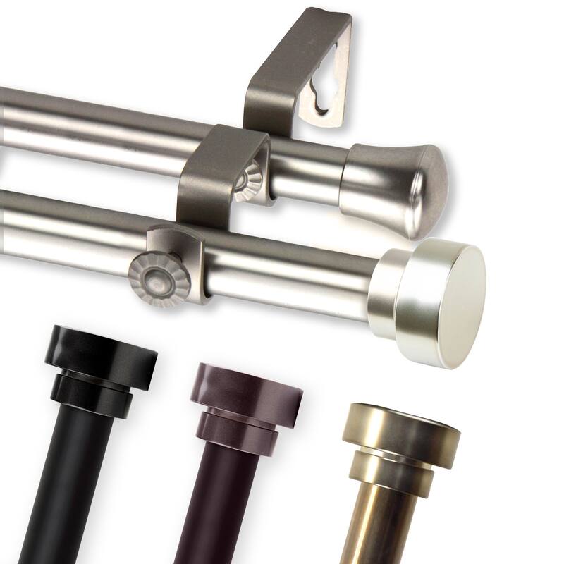 InStyleDesign Bowler Premium Steel Adjustable Double Curtain Rod