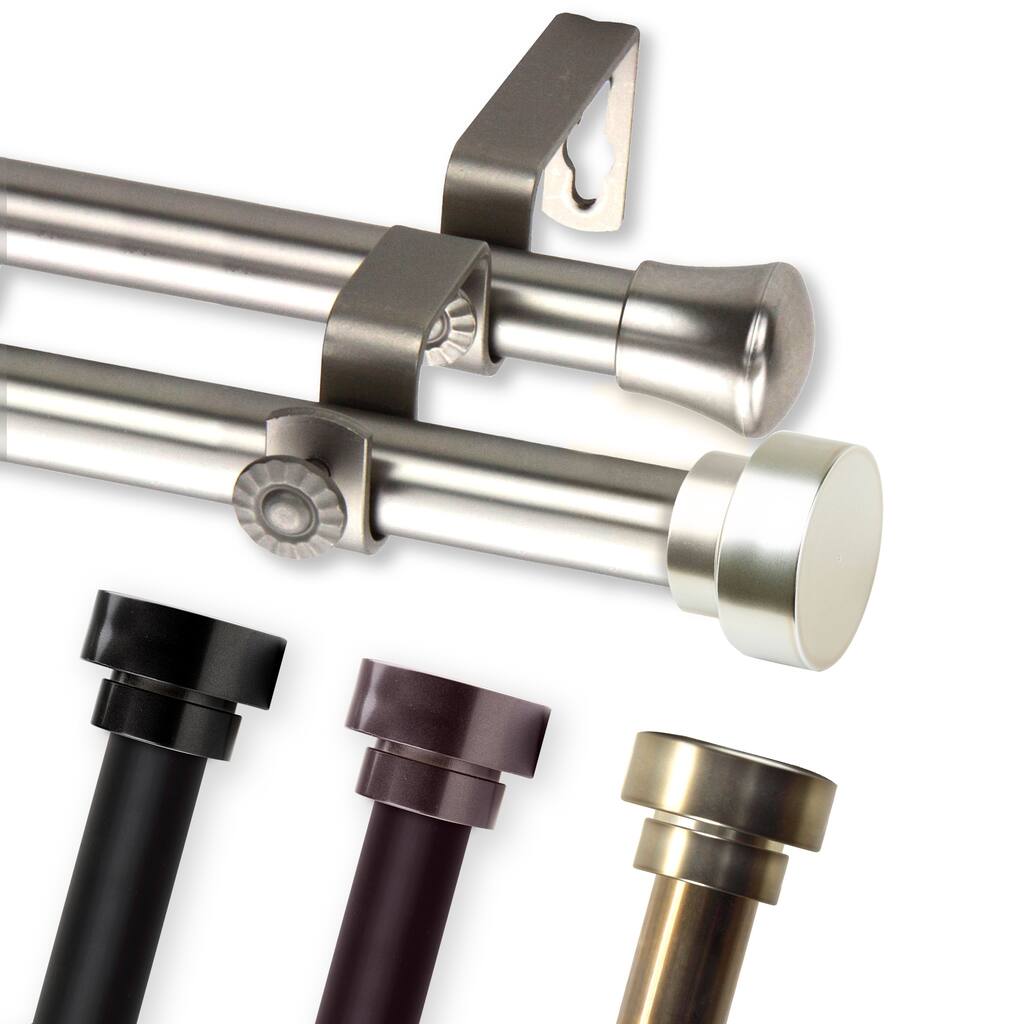 InStyleDesign Bowler Premium Steel Adjustable Double Curtain Rod