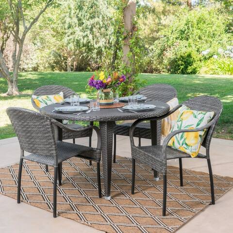 Belvedere Outdoor 5-piece Round Dining Set by Christopher Knight Home