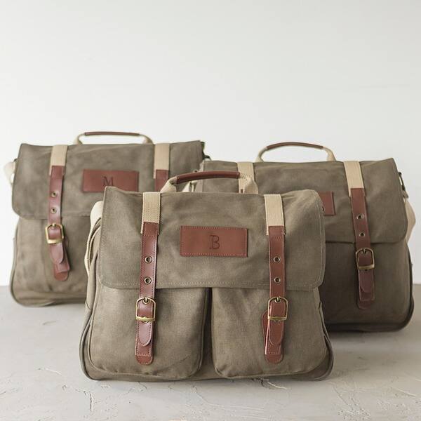 Personalized Men S Olive Green Waxed Canvas And Leather Olive Green Waxed Canvas And Leather