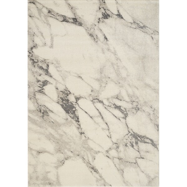 Inertia Cream/Grey Marble Splatter Rug (5'3" x 7'7") - 5'3" x 7'7"