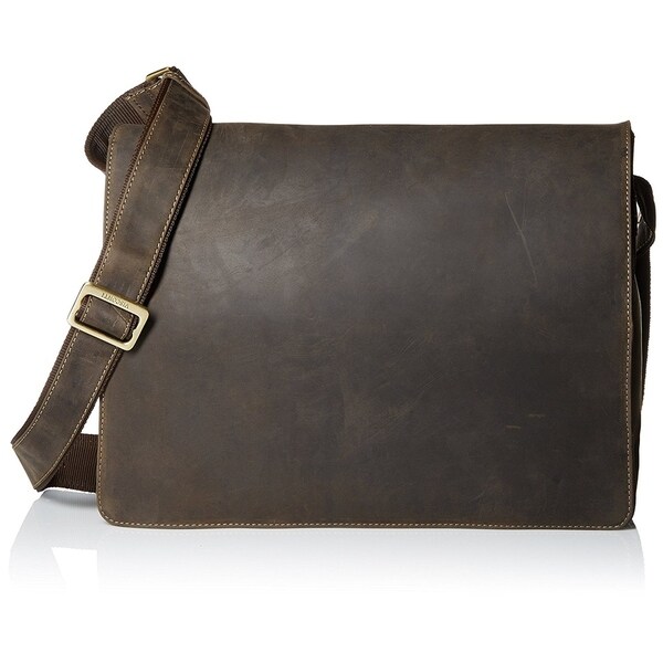 distressed leather messenger bag