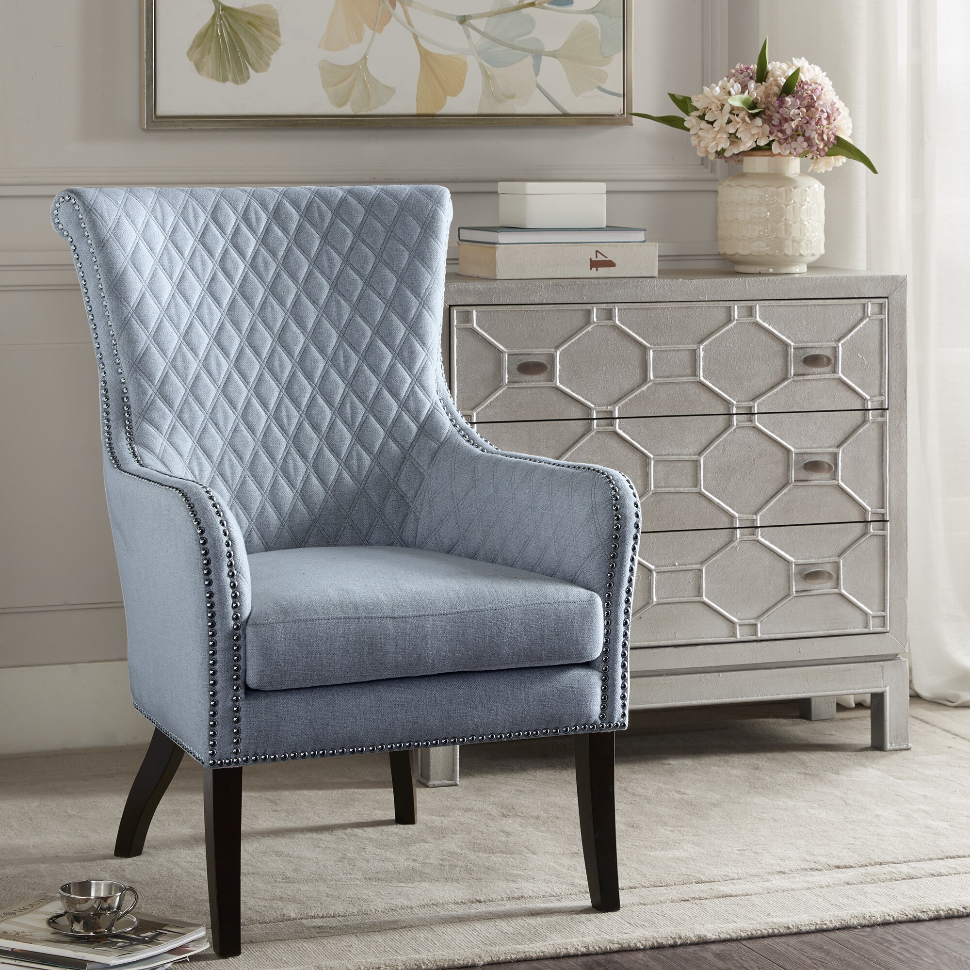 madison park lea dark blue accent chair