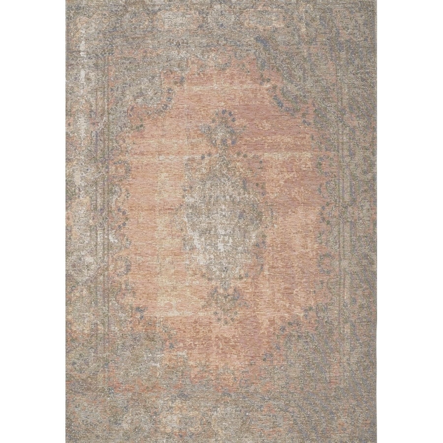 Curio Salmon/Grey Vintage Border Rug - 5'1" x 7'7"