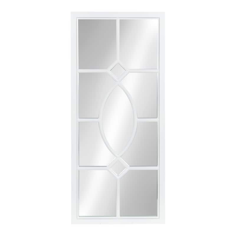 Kate and Laurel Cassat Window Wall Accent Mirror - 13x30 - White