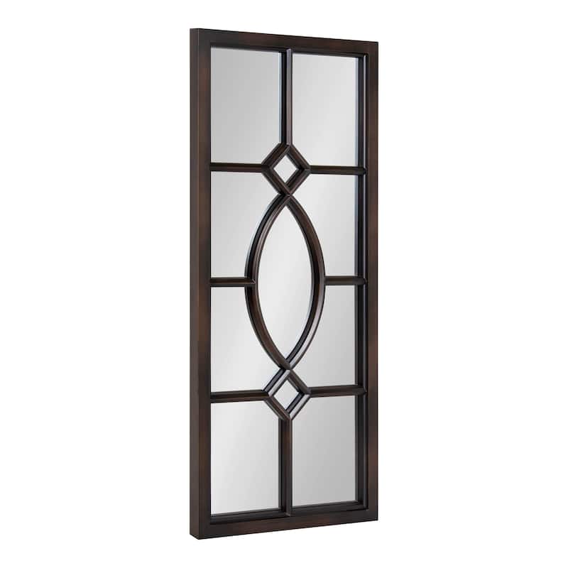 Kate and Laurel Cassat Window Wall Accent Mirror - 13x30 - Brown